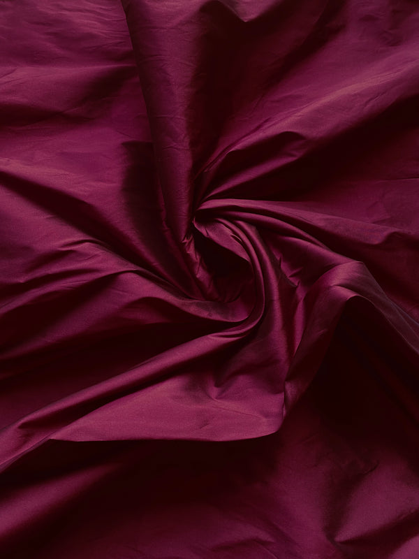 NEW Lady Frank Light Designer “Faux Silk” Taffeta Fabric Made in Italy Bordeaux with Black Iridescence - Fancy Styles Fabric Pierre Frey Lee Jofa Brunschwig & Fils