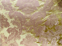 NEW! Princess Branda 100% Silk Satin Novelty Jacquard Damask Fabric- Pink and Gold - Fancy Styles Fabric Pierre Frey Lee Jofa Brunschwig & Fils