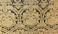 NEW King St John Designer Damask Drapery Satin Fabric - Black Gold- Decorating - Fancy Styles Fabric Pierre Frey Lee Jofa Brunschwig & Fils
