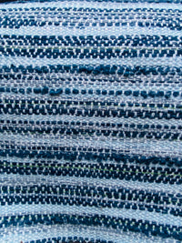 New! SUNBRELLA Navy Indigo Blue Stripes Boucle Waterproof Indoor Outdoor Upholstery Fabric - Fancy Styles Fabric Pierre Frey Lee Jofa Brunschwig & Fils