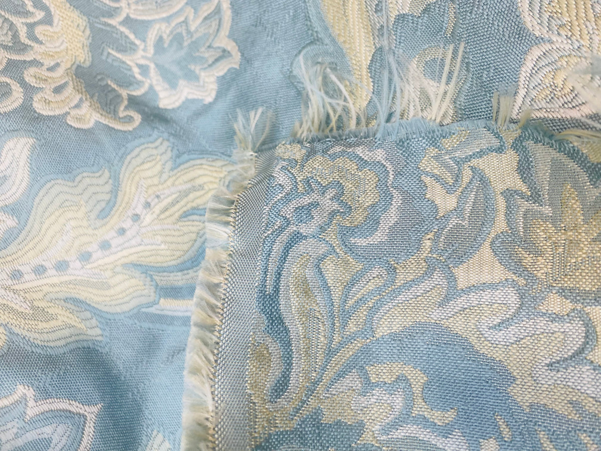 NEW! King Jegeus Designer Quilted Brocade Damask Upholstery Fabric- French Blue - Fancy Styles Fabric Pierre Frey Lee Jofa Brunschwig & Fils