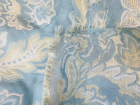 NEW! King Jegeus Designer Quilted Brocade Damask Upholstery Fabric- French Blue - Fancy Styles Fabric Pierre Frey Lee Jofa Brunschwig & Fils