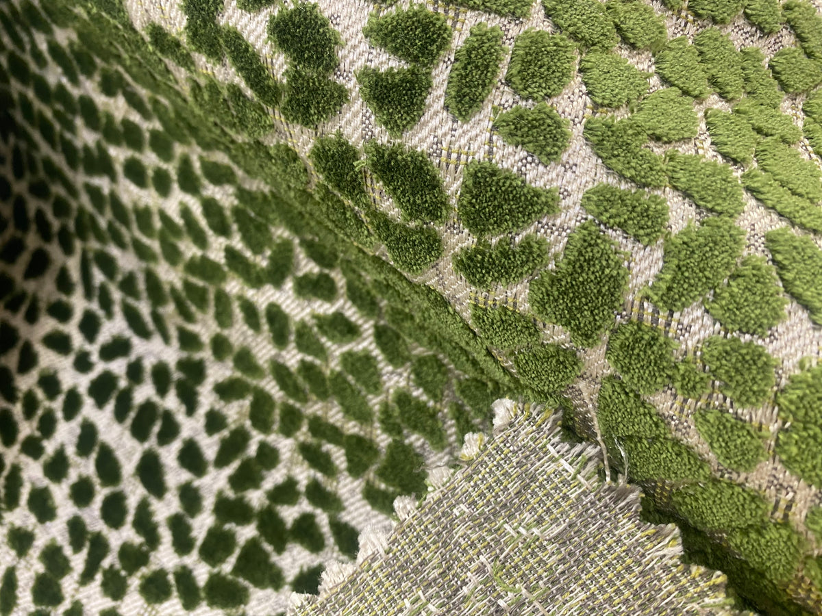 NEW King Cohen Leopard Novelty Upholstery Velvet Fabric Leaf Green Style# CC10001 - Fancy Styles Fabric Pierre Frey Lee Jofa Brunschwig & Fils