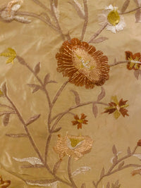 NEW! Duchess Aurora Light Gold Faux Silk Embroidered Fabric - Fancy Styles Fabric Pierre Frey Lee Jofa Brunschwig & Fils