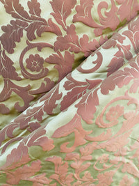 NEW! Princess Heart 100% Silk Satin Novelty Jacquard Damask Fabric- Pink and Gold - Fancy Styles Fabric Pierre Frey Lee Jofa Brunschwig & Fils