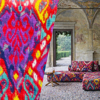 NEW Queen Shila Upholstery Tribal Velvet "Blanket" Fabric Imported from Italy - Red Purple Melange - Fancy Styles Fabric Pierre Frey Lee Jofa Brunschwig & Fils