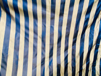 NEW! Prince Pendleton 100% Silk Taffeta Novelty Drapery Fabric in 1” Stripe- Blue and Gold - Fancy Styles Fabric Pierre Frey Lee Jofa Brunschwig & Fils