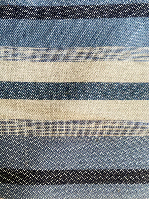 New! SUNBRELLA Novelty Waterproof Indoor Outdoor Natural Blue Indigo Stripe Upholstery and Decorating Fabric - Fancy Styles Fabric Pierre Frey Lee Jofa Brunschwig & Fils