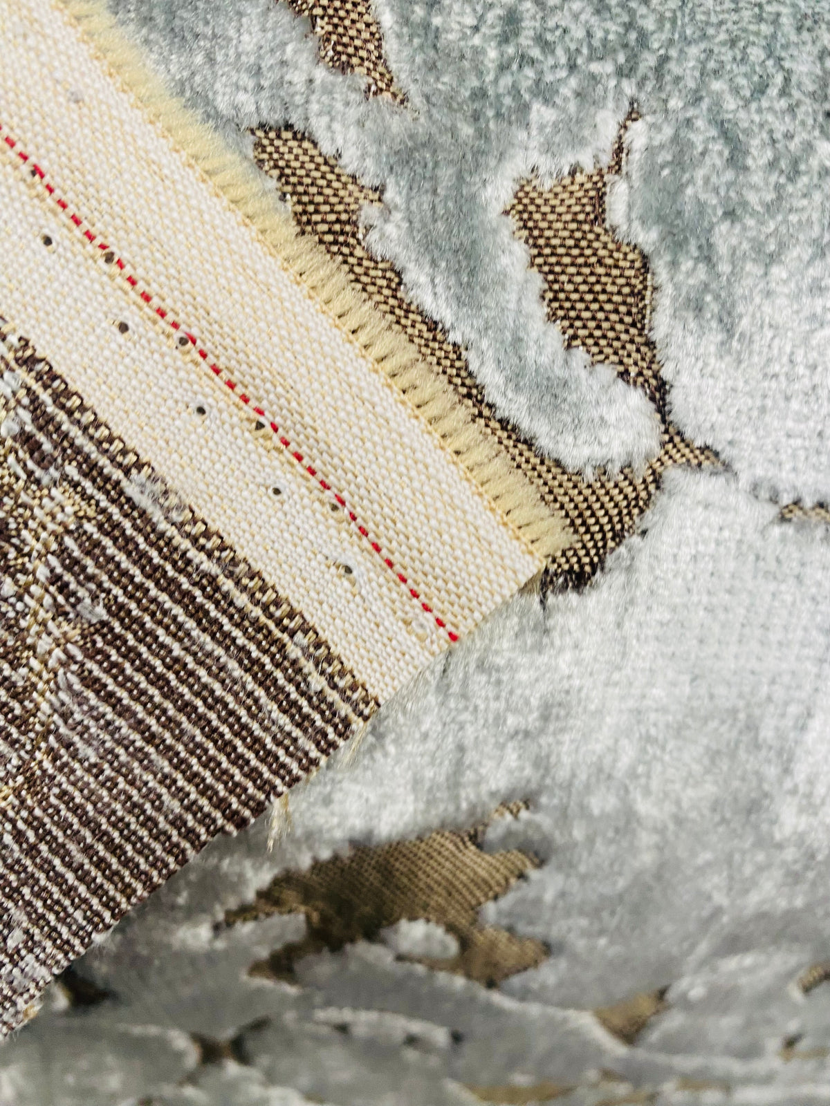 NEW! Duke Santori Designer Venetian Italian Burnout Medallion Chenille Velvet Silver-Blue Bronze Fabric Upholstery - Fancy Styles Fabric Pierre Frey Lee Jofa Brunschwig & Fils