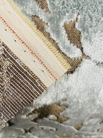 NEW! Duke Santori Designer Venetian Italian Burnout Medallion Chenille Silver-Blue Bronze Fabric Upholstery