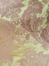 NEW! Princess Branda 100% Silk Satin Novelty Jacquard Damask Fabric- Pink and Gold - Fancy Styles Fabric Pierre Frey Lee Jofa Brunschwig & Fils
