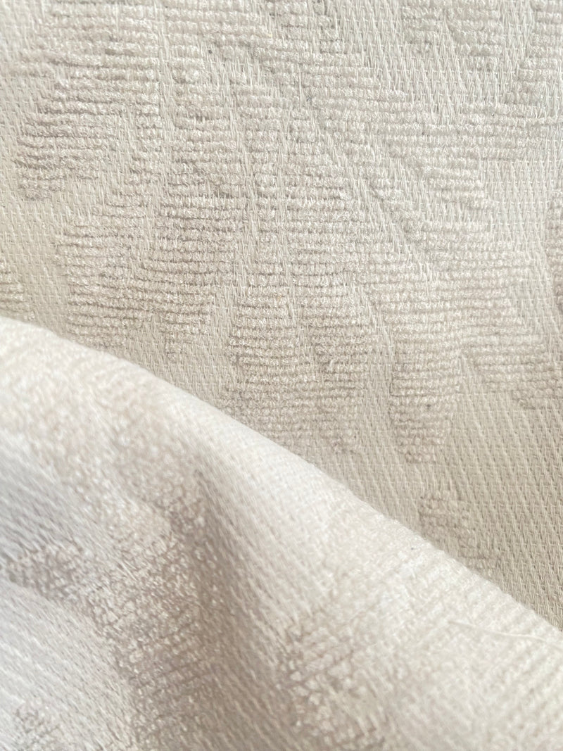 NEW! SALE! King Sam Brocade Jacquard Burnout Upholstery Chenille Italian Fabric- White Ivory Floral- Upholstery Neoclassical