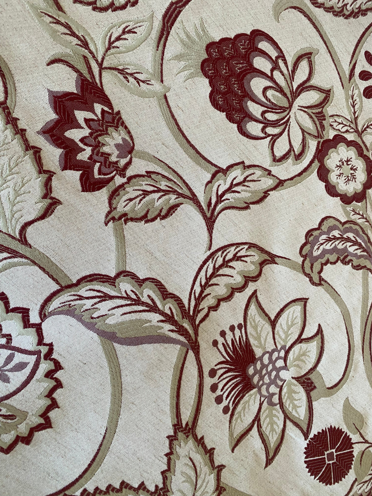 New! Sale! 50% Off 10 yard roll- Miss Florentine Brocade Floral Upholstery & Drapery Fabric- Red - Fancy Styles Fabric Pierre Frey Lee Jofa Brunschwig & Fils