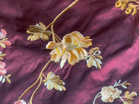 NEW Princess Carey 100% Silk Taffeta Embroidered Floral Fabric - Dark Red - Fancy Styles Fabric Pierre Frey Lee Jofa Brunschwig & Fils