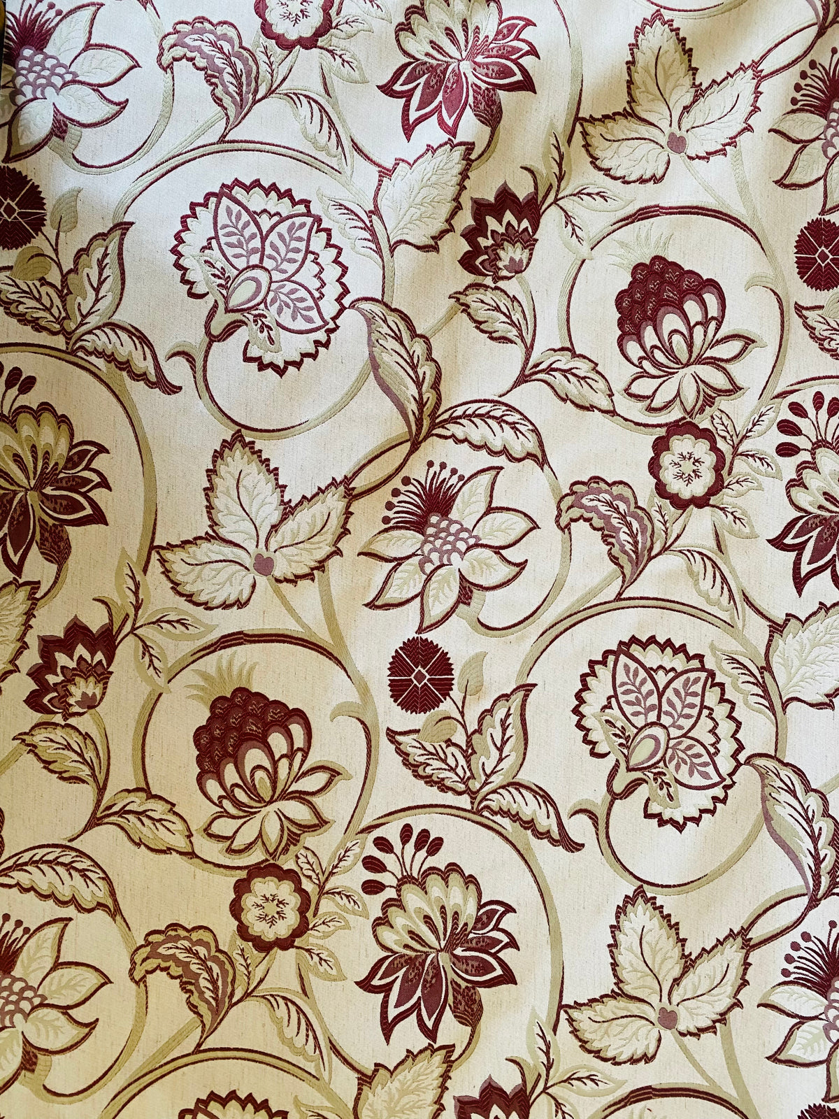 New! Sale! 50% Off 10 yard roll- Miss Florentine Brocade Floral Upholstery & Drapery Fabric- Red - Fancy Styles Fabric Pierre Frey Lee Jofa Brunschwig & Fils