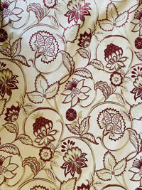 New! Sale! 50% Off 10 yard roll- Miss Florentine Brocade Floral Upholstery & Drapery Fabric- Red - Fancy Styles Fabric Pierre Frey Lee Jofa Brunschwig & Fils