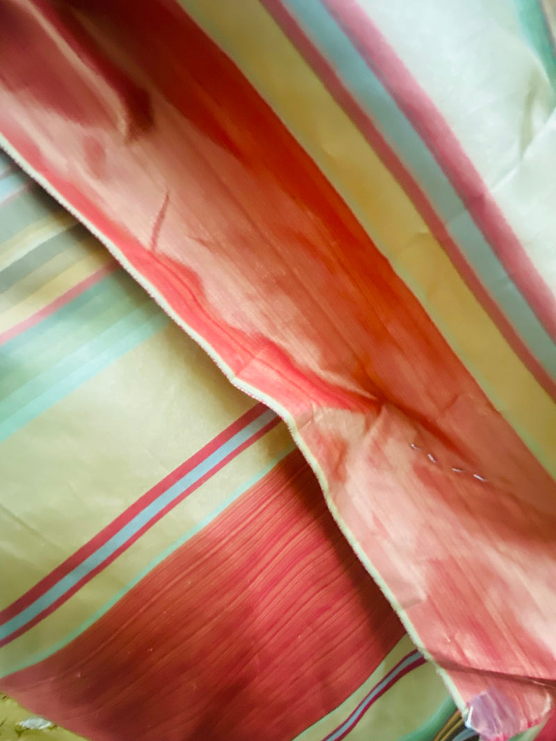 NEW Prince Antoine 100% Silk Taffeta Interior Design Fabric Stripes Motif