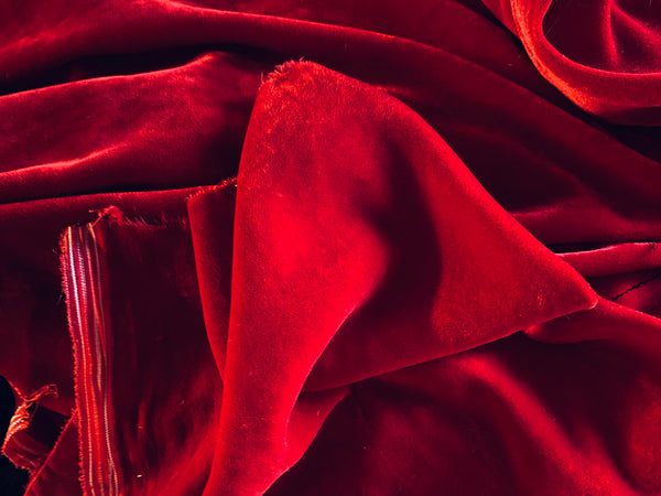 NEW! Prince Jeffrey Red Silk Poly Velvet Fabric - Fancy Styles Fabric Pierre Frey Lee Jofa Brunschwig & Fils