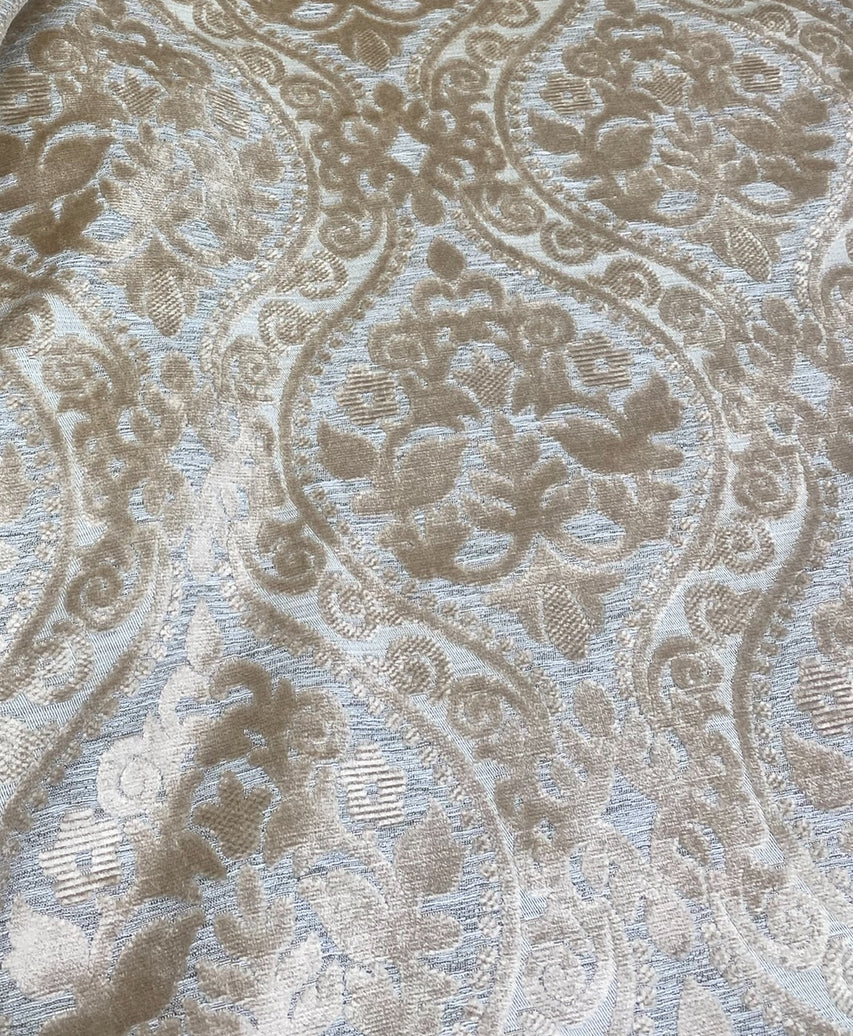 NEW Sir Sanders Novelty Burnout Medallion Chenille Velvet Fabric - Cream Blush - Fancy Styles Fabric Pierre Frey Lee Jofa Brunschwig & Fils