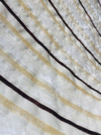 NEW Lady Matide Designer Upholstery Stripe Velvet  Fabric -Brown Cream Beige - Fancy Styles Fabric Pierre Frey Lee Jofa Brunschwig & Fils