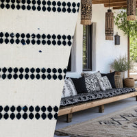 New! SUNBRELLA Novelty Boucle Water Repellant Indoor Outdoor Black Dot Double Stripes Upholstery and Decorating Fabric - Fancy Styles Fabric Pierre Frey Lee Jofa Brunschwig & Fils