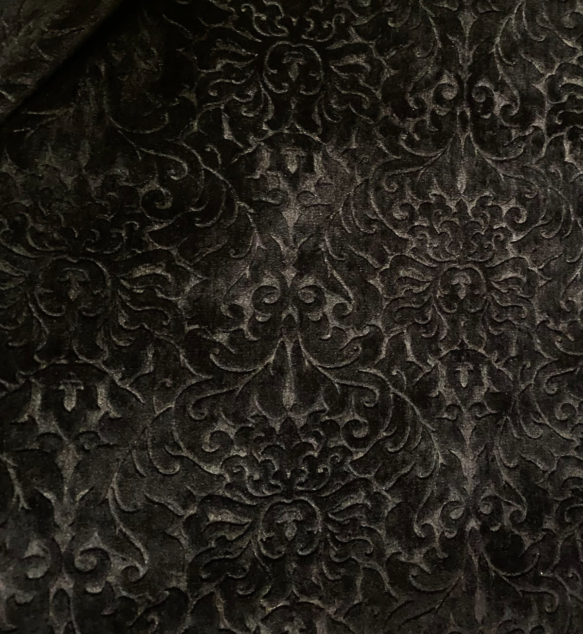 NEW! Prince Pang - Designer Italian Venetian Burnout Damask Cut Velvet Black Fabric Upholstery - Fancy Styles Fabric Pierre Frey Lee Jofa Brunschwig & Fils