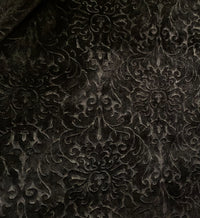 NEW! Prince Pang - Designer Italian Venetian Burnout Damask Cut Velvet Black Fabric Upholstery - Fancy Styles Fabric Pierre Frey Lee Jofa Brunschwig & Fils