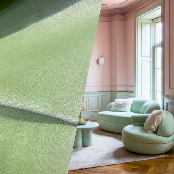 NEW! Prince Burgess Designer Upholstery Cotton Velvet Fabric - Pistachio - Fancy Styles Fabric Pierre Frey Lee Jofa Brunschwig & Fils