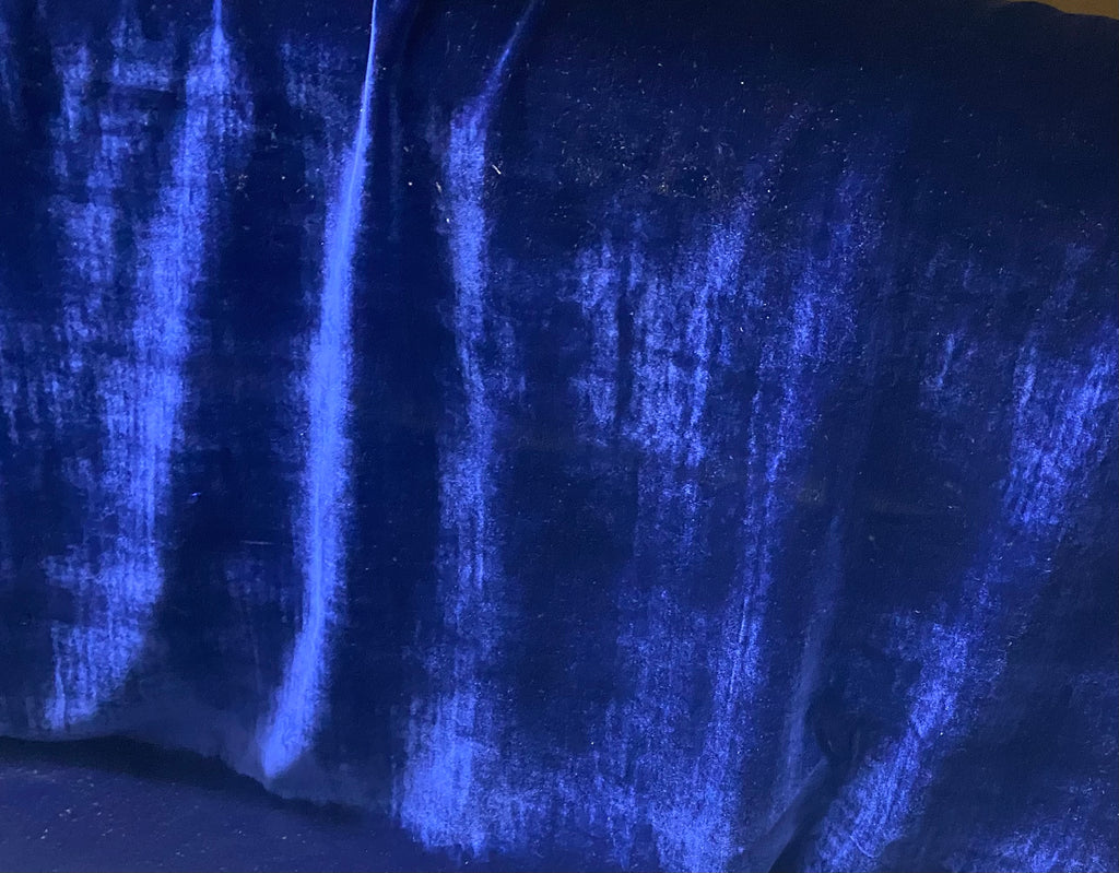 NEW! Emperor Ellie 100% Silk Velvet Drapery and Dress Fabric- Jewel Blue