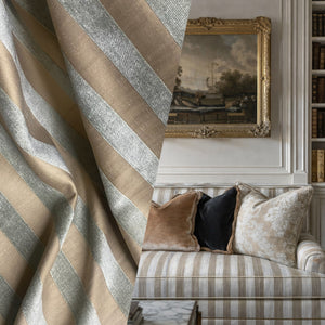 NEW! Lady Janet STRIPE Designer Medallion Burnout Chenille Velvet Fabric - Aqua & Shell - Fancy Styles Fabric Pierre Frey Lee Jofa Brunschwig & Fils