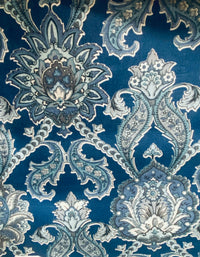 NEW! Queen Crossat Novelty 100% Linen Fabric Floral - Blue - Fancy Styles Fabric Pierre Frey Lee Jofa Brunschwig & Fils