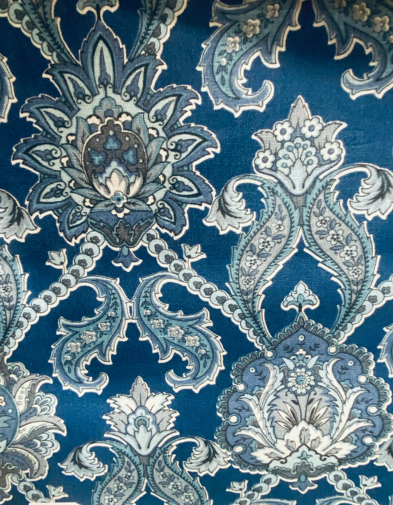 NEW! Queen Crossat Novelty 100% Linen Fabric Floral - Blue - Fancy Styles Fabric Pierre Frey Lee Jofa Brunschwig & Fils