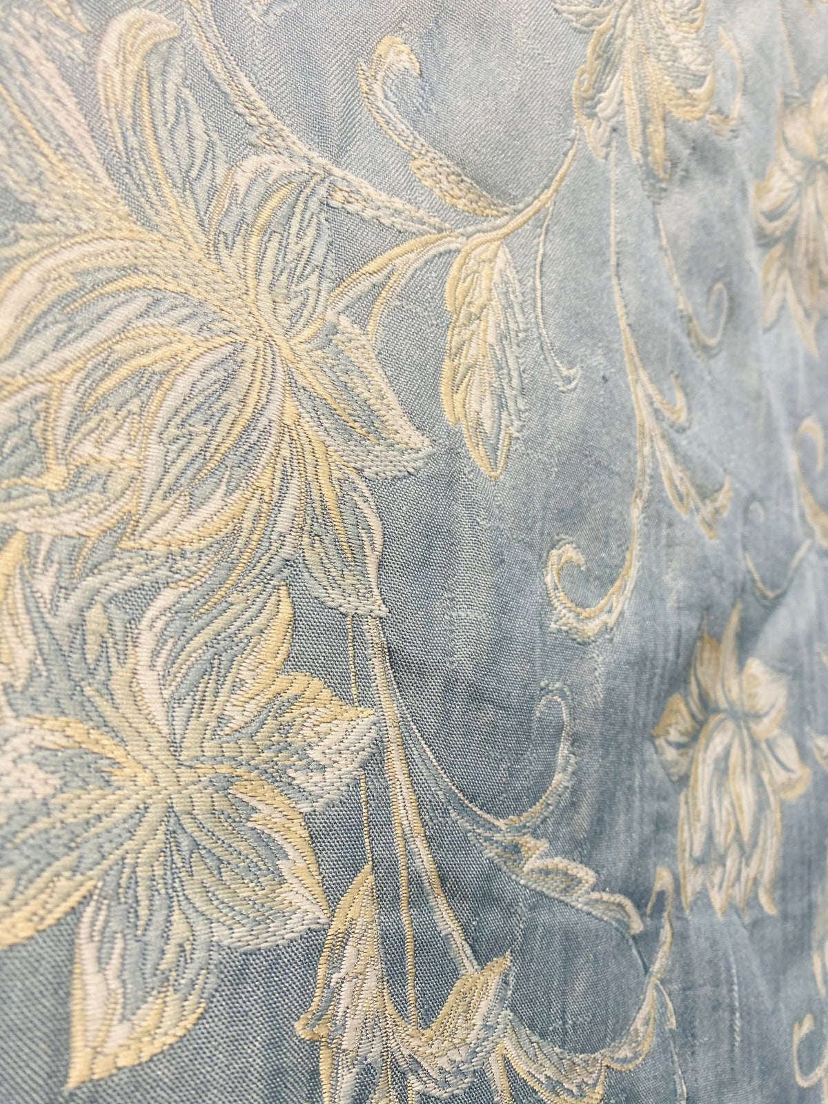 NEW! Queen Petrie Designer Quilted Brocade Floral Upholstery Fabric- French Blue LL - Fancy Styles Fabric Pierre Frey Lee Jofa Brunschwig & Fils