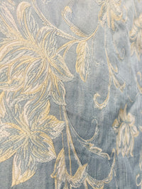 NEW! Queen Petrie Designer Quilted Brocade Floral Upholstery Fabric- French Blue LL - Fancy Styles Fabric Pierre Frey Lee Jofa Brunschwig & Fils