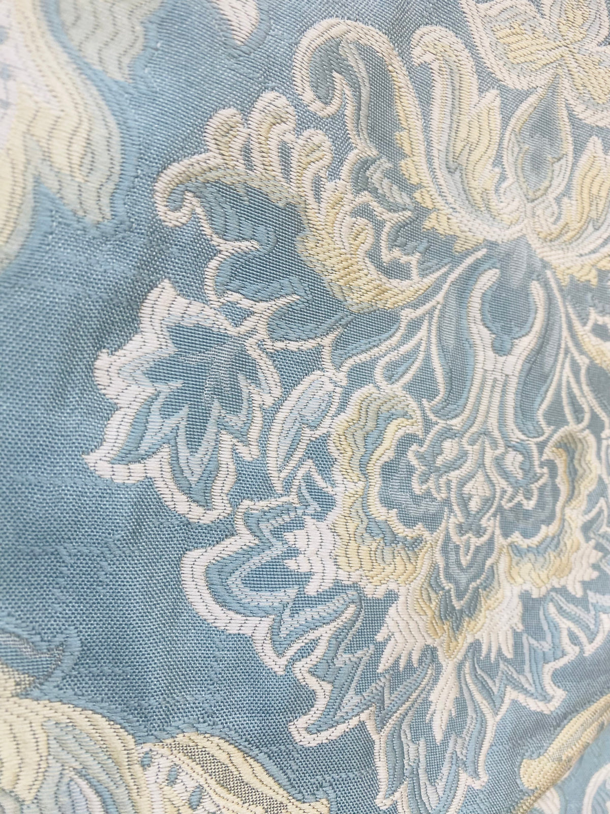 NEW! King Jegeus Designer Quilted Brocade Damask Upholstery Fabric- French Blue - Fancy Styles Fabric Pierre Frey Lee Jofa Brunschwig & Fils