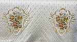 NEW Queen Marie Novelty Ritz Neoclassical Brocade Medallion Floral Satin Fabric - Ivory