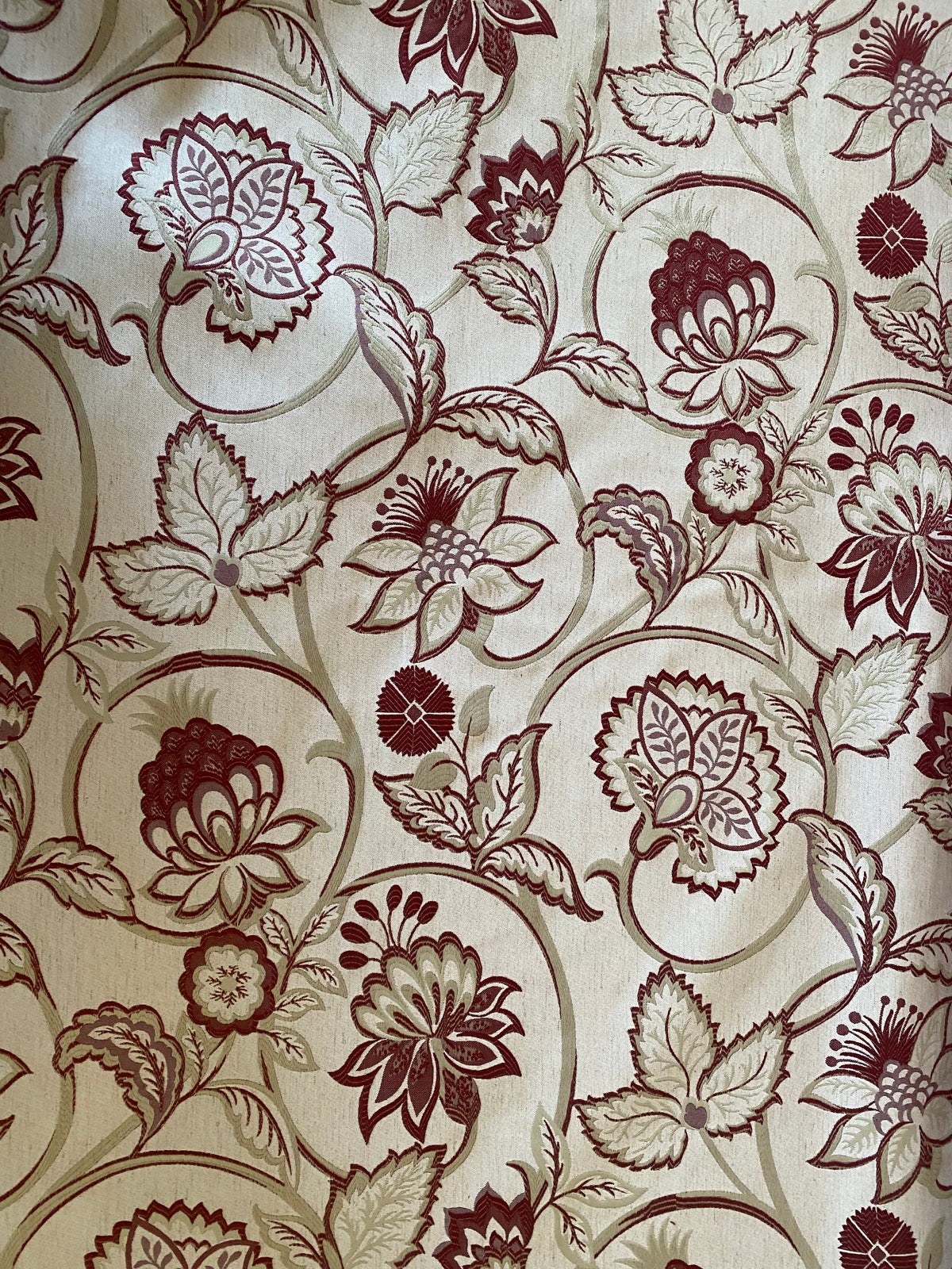 New! Sale! 50% Off 10 yard roll- Miss Florentine Brocade Floral Upholstery & Drapery Fabric- Red - Fancy Styles Fabric Pierre Frey Lee Jofa Brunschwig & Fils