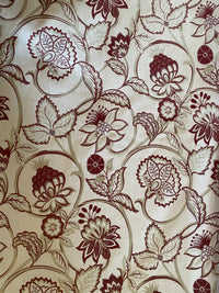 New! Sale! 50% Off 10 yard roll- Miss Florentine Brocade Floral Upholstery & Drapery Fabric- Red - Fancy Styles Fabric Pierre Frey Lee Jofa Brunschwig & Fils