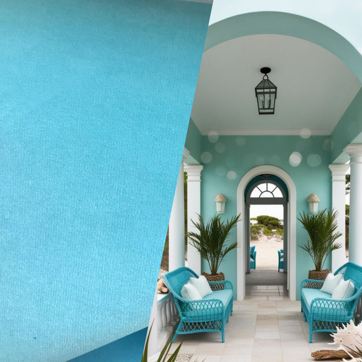 NEW! Duke Donovan WATERPROOF OUTDOOR Velvet Upholstery & Drapery Fabric - Tiffany Blue- BTY - Fancy Styles Fabric Pierre Frey Lee Jofa Brunschwig & Fils