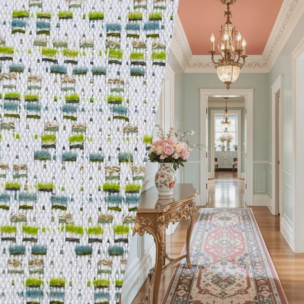 New! SUNBRELLA Novelty Boucle Waterproof Indoor Outdoor Lime Blue Beige Upholstery and Decorating Fabric - Fancy Styles Fabric Pierre Frey Lee Jofa Brunschwig & Fils