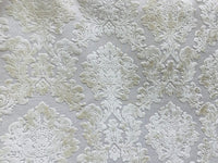 NEW! Duke Gabriel Designer Medallion Burnout Chenille Velvet Fabric - Pearl Cream - Fancy Styles Fabric Pierre Frey Lee Jofa Brunschwig & Fils