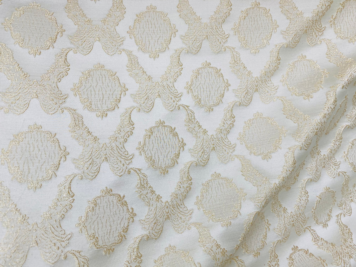 NEW! Duke Fiante Brocade Satin Fabric- Champagne- Damask Upholstery Neoclassical Louis - Fancy Styles Fabric Pierre Frey Lee Jofa Brunschwig & Fils