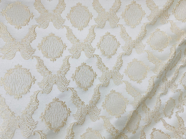 NEW! Duke Fiante Brocade Satin Fabric- Champagne- Damask Upholstery Neoclassical Louis - Fancy Styles Fabric Pierre Frey Lee Jofa Brunschwig & Fils