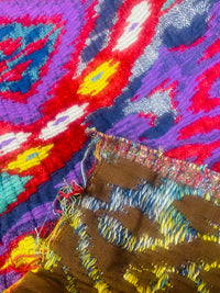 NEW Queen Shila Upholstery Tribal Velvet "Blanket" Fabric Imported from Italy - Red Purple Melange - Fancy Styles Fabric Pierre Frey Lee Jofa Brunschwig & Fils