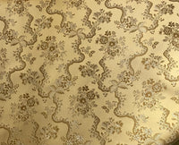NEW SALE Princess Hailey Designer Brocade Satin Fabric- Antique Yellow Gold Floral Medallion - Fancy Styles Fabric Pierre Frey Lee Jofa Brunschwig & Fils