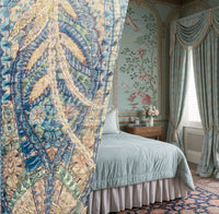 NEW Queen Lila Quilted Blanket Fabric Imported from Italy- Upholstery & Drapery- Blue Melange - Fancy Styles Fabric Pierre Frey Lee Jofa Brunschwig & Fils