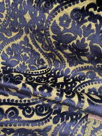NEW! Sir Sanders Novelty Burnout Medallion Chenille Velvet Fabric - Indigo Navy Blue- Upholstery - Fancy Styles Fabric Pierre Frey Lee Jofa Brunschwig & Fils