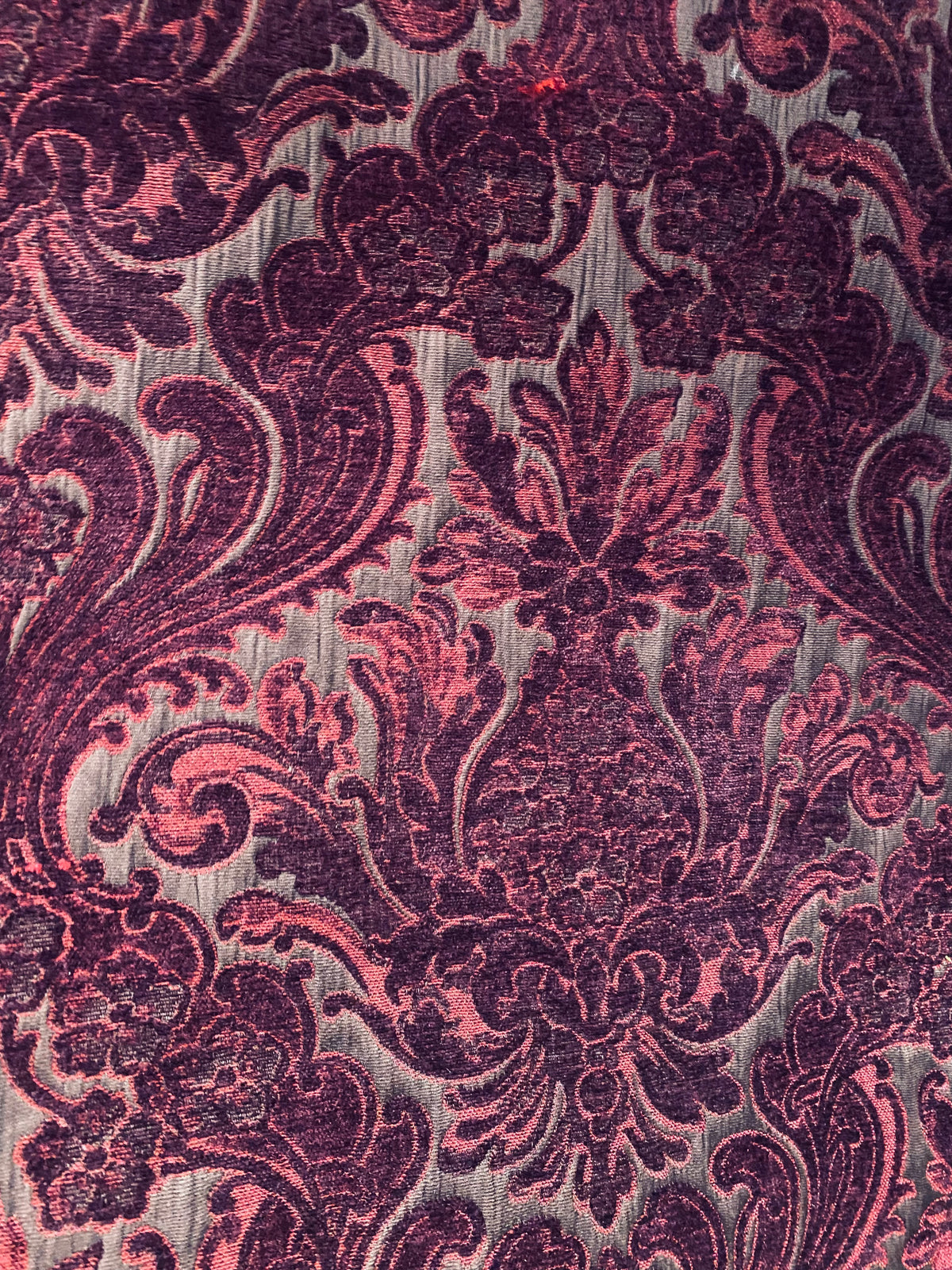 NEW! Emperor Theodore - Designer Italian Venetian Burnout Damask Velvet Burgundy Red Fabric Upholstery - Fancy Styles Fabric Pierre Frey Lee Jofa Brunschwig & Fils