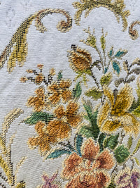 NEW Queen Marie Novelty Ritz Neoclassical Brocade Medallion Floral Satin Fabric - Ivory - Fancy Styles Fabric Pierre Frey Lee Jofa Brunschwig & Fils