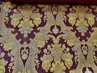 NEW! Duke Riviera Designer Venetian Italian Burnout Medallion Chenille Brocade Gold Brown Fabric Upholstery Style# HG10011 - Fancy Styles Fabric Pierre Frey Lee Jofa Brunschwig & Fils